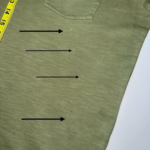 Faherty Sunwashed Organic Cotton Pocket Tee Men's L Sage Green T-Shirt Peru Soft - Picture 9 of 9